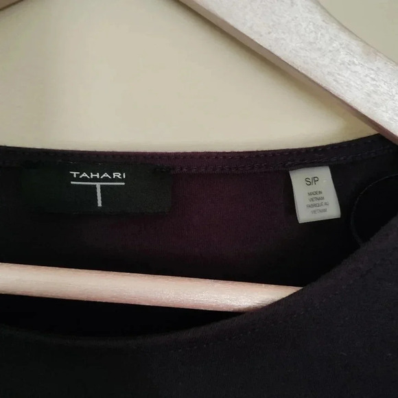 Purple Tahari Top Tulle Pouf Sleeves Sz S/P - Picture 4 of 9